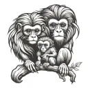 Make me and golden lion tamarin mother and child. Somewhere in the tatoo incorporate a heart that is created by the lett tattoo design idea