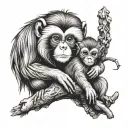 Make me and golden lion tamarin mother and child. Somewhere in the tatoo incorporate a heart that is created by the lett tattoo design idea