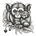 Make me and golden lion tamarin mother and child. Somewhere in the tatoo incorporate a heart that is created by the lett tattoo design idea