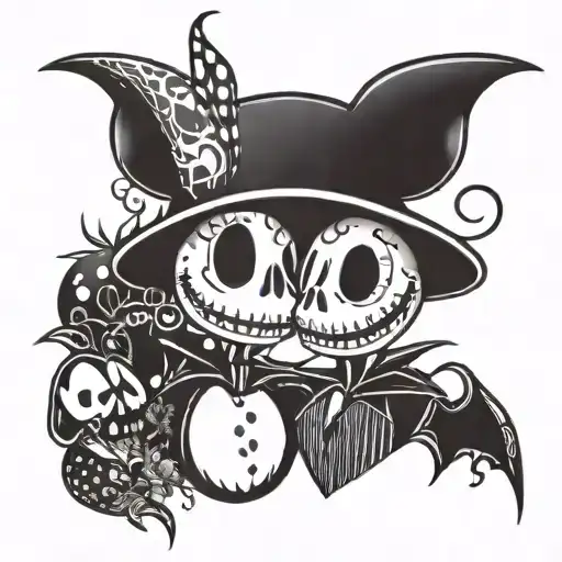 A mashup tattoo featuring Mickey Mouse and Jack Skellington tattoo design idea