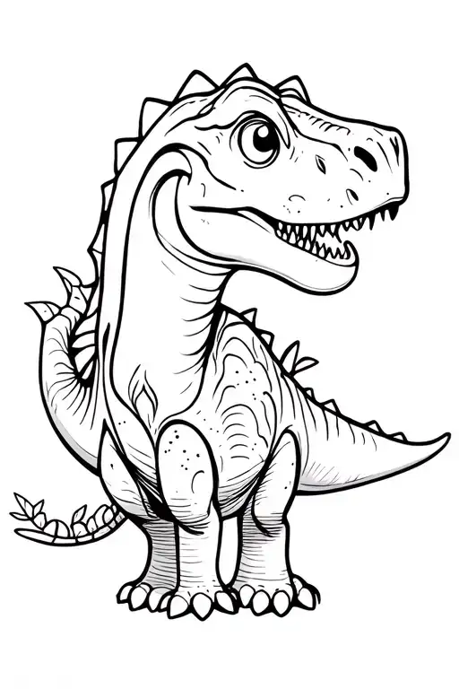cute Dinosaur line work tattoo design idea