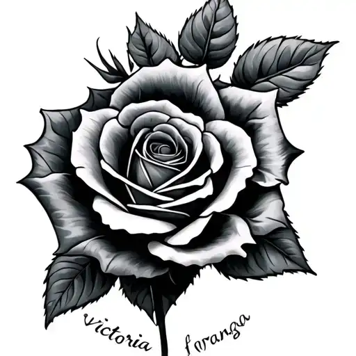 "victoria "wanga": forever" roses tattoo design idea