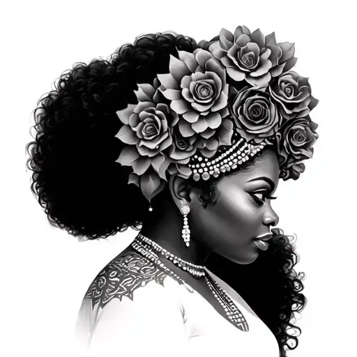 African queen tattoo design idea