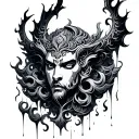 vajra rain thunder cloud tattoo design idea