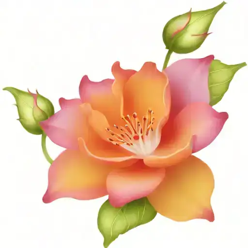rose, water lily, morning glory vine tattoo design idea