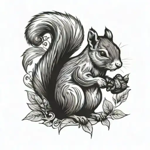 a chocolate squirrel tattoo design idea