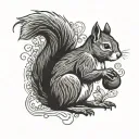 a chocolate squirrel tattoo design idea