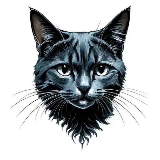 sheet ghost cat tattoo design idea