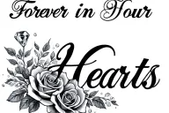 "Forever in our Hearts " diamonds and roses  tattoo design idea