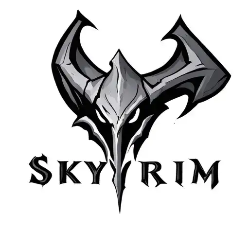 Trebble cleft with Skyrim logo tattoo design idea