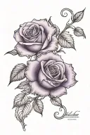 purple roses tattoo design idea