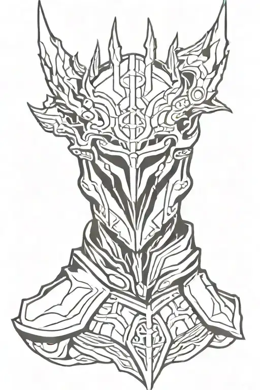 lich king helmet tattoo design idea