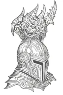lich king helmet tattoo design idea