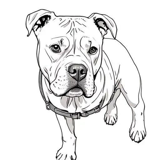 a pit bull terrier tattoo design idea