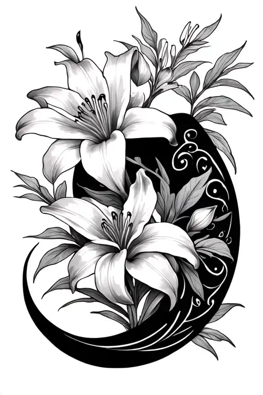 semi colon and tiger lily  tattoo design idea