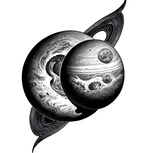 venus twins planet tattoo design idea