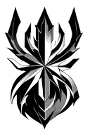 Blackwork tattoo design, 8-pointed chaos star with spear-like arrow tips tattoo design idea
