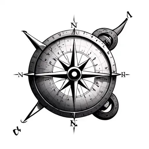Globe Compass tattoo design idea