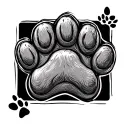 dog paw print brindle coat tattoo design idea