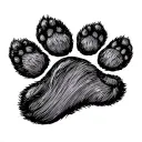 dog paw print brindle coat tattoo design idea