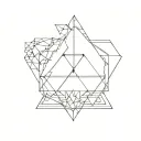 three triangle interlinked hexagon mandala tattoo design idea