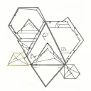 three triangle interlinked hexagon mandala tattoo design idea