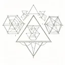three triangle interlinked hexagon mandala tattoo design idea