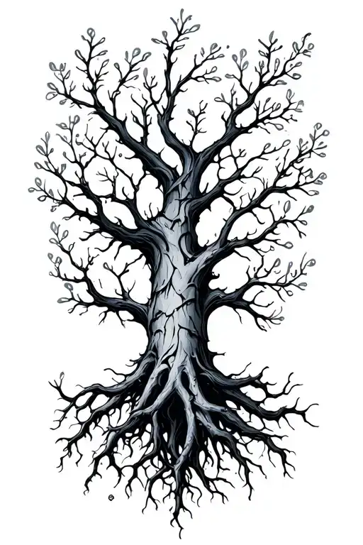 Filler roots spreading tattoo design idea