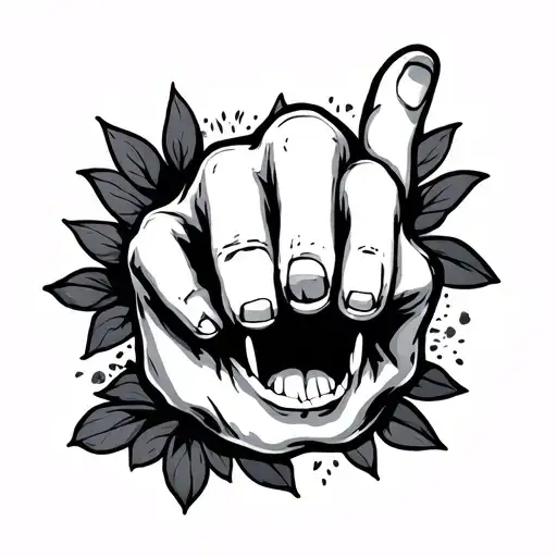 Middle finger, friendship tattoo design idea