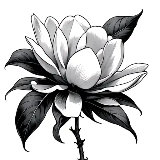 Magnolia tattoo design idea