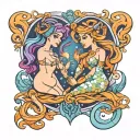 Gemini, Virgo and Aquarius zodiac sign tattoo design idea