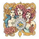 Gemini, Virgo and Aquarius zodiac sign tattoo design idea