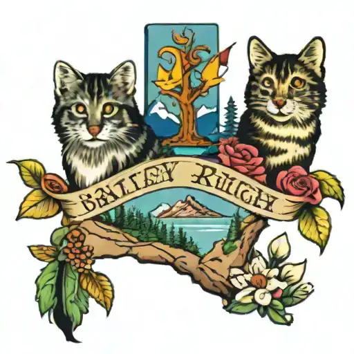 2 daughters, name bailey, name kileigh, state of New York and Georgia, national parks, June 21, December 22nd, adventure tattoo design idea