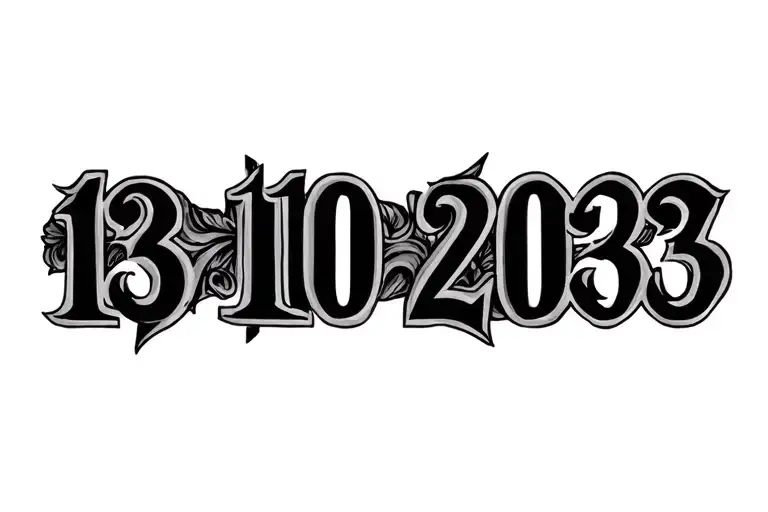 13-10-2003 in roman numerals tattoo design idea