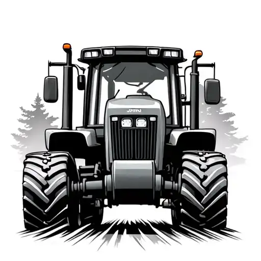 John Deere tractor driving away tattoo design idea