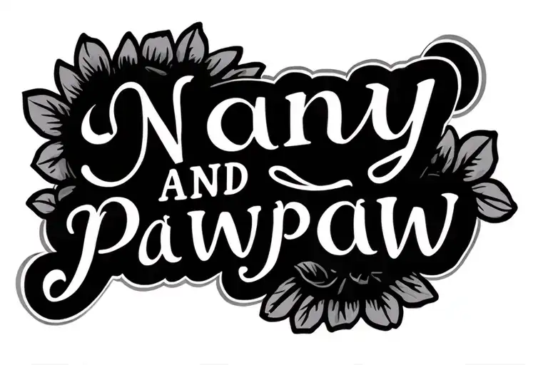 "Nanny and Pawpaw" Memorial Grandparents tattoo design idea