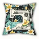sewing machine hawaii  wave plumeria cushions chair tattoo design idea