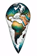 world map engine tattoo design idea