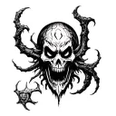 an evil necromancer lich tattoo design idea