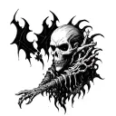 an evil necromancer lich tattoo design idea