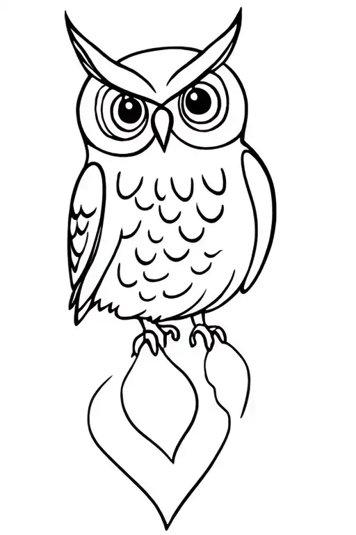 Cute Owl tattoo design idea