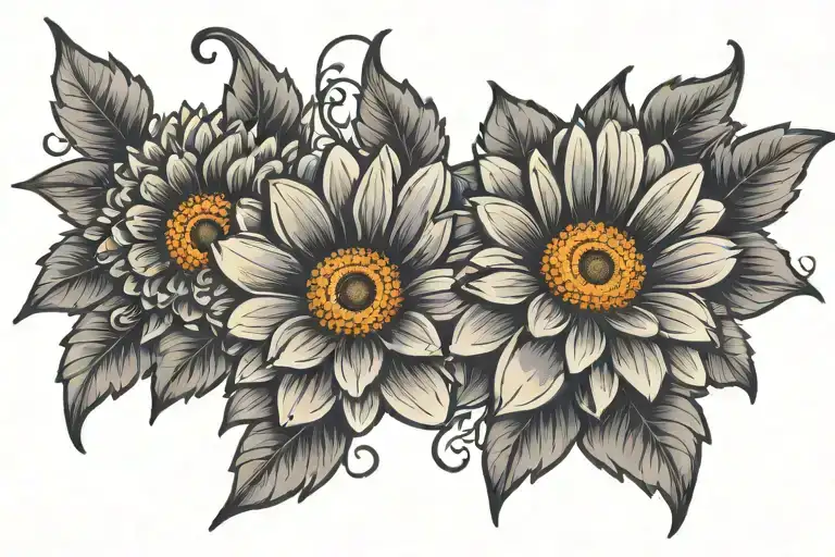 gerbera daisy flowers tattoo design idea