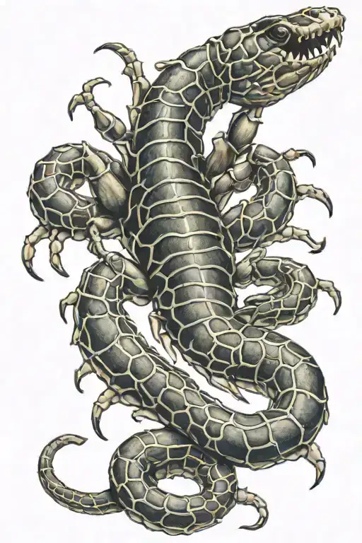 scorpion with a snake telson tattoo design idea
