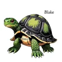 A turtle with the name "Blake" hidden on the shell tattoo design idea