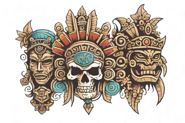 Mayan artifacts tattoo design idea