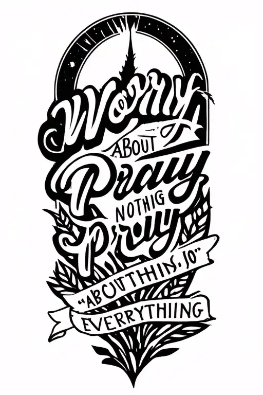 philippians 4:6 “worry about nothing, pray about everything”make this into a graphic type of tattoo  tattoo design idea