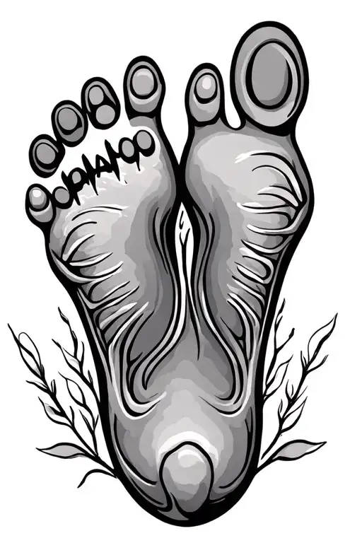 name incorporated with foot prints tattoo design idea