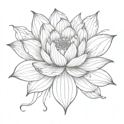 Spinal tattoo: Lotus flower tattoo design idea