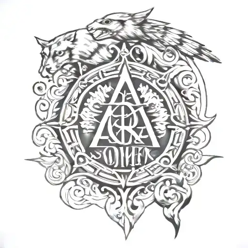 Alpha and Omega tattoo design idea
