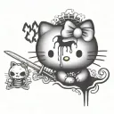 hello kitty black metal tattoo design idea